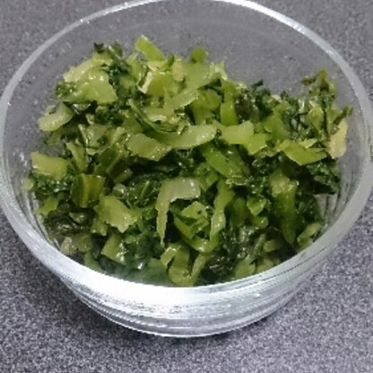 生の高菜をはじめて買ってみたので♪簡単に作れました(^_^)葉っぱはおにぎりにしてみました。ごちそうさまでした。